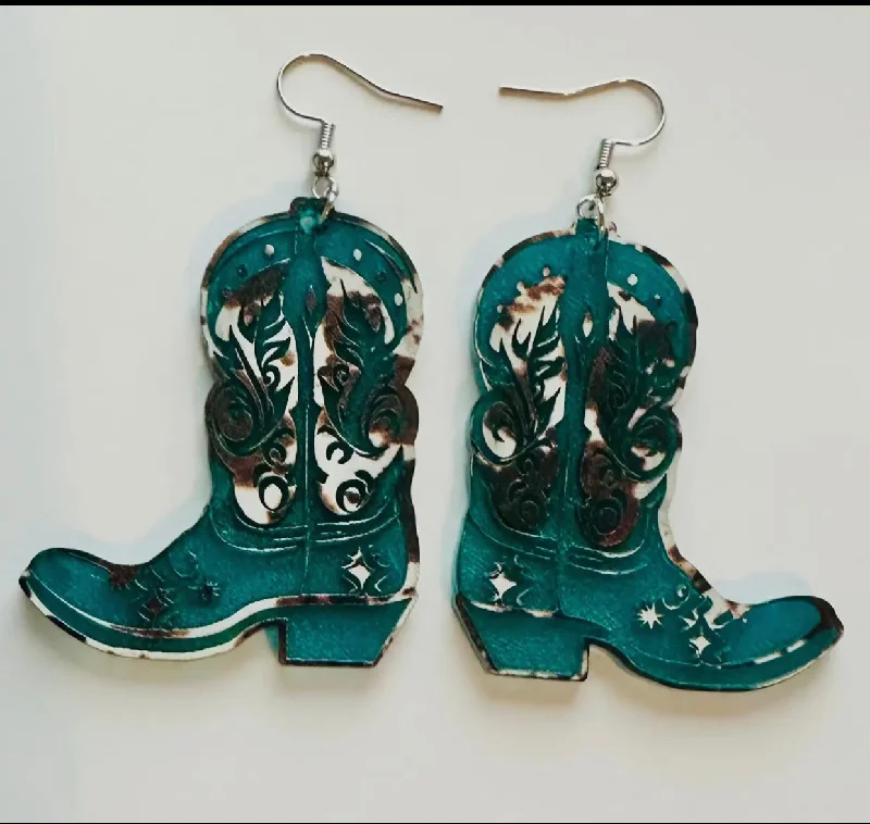 Affordable boots for grabs -Jewelry - Cow Print Cowgirl Boots