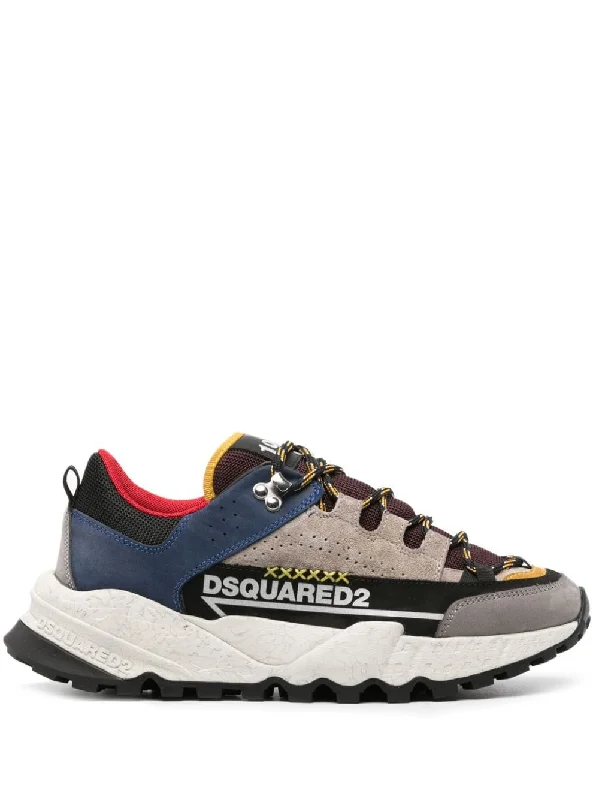 Athletic shoes for extended training -DSQUARED2 Luxe Colour Block Leather Sneakers for Men - FW23