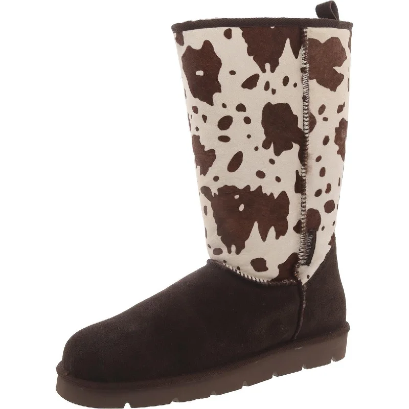 Boots for relaxed weekends -Superlamb Womens Turano 11" Suede Animal Print Mid-Calf Boots