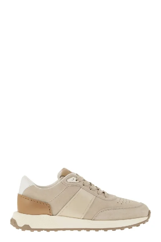 Athletic shoes for sweaty feet -TOD'S Suede Leather Sneaker - Comfortable Fit for Everyday Style