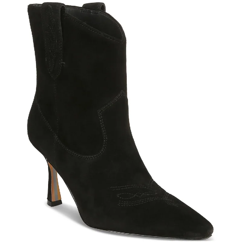 Boots with sharp design -Sam Edelman Womens Moe Suede Pointed Toe Mid-Calf Boots