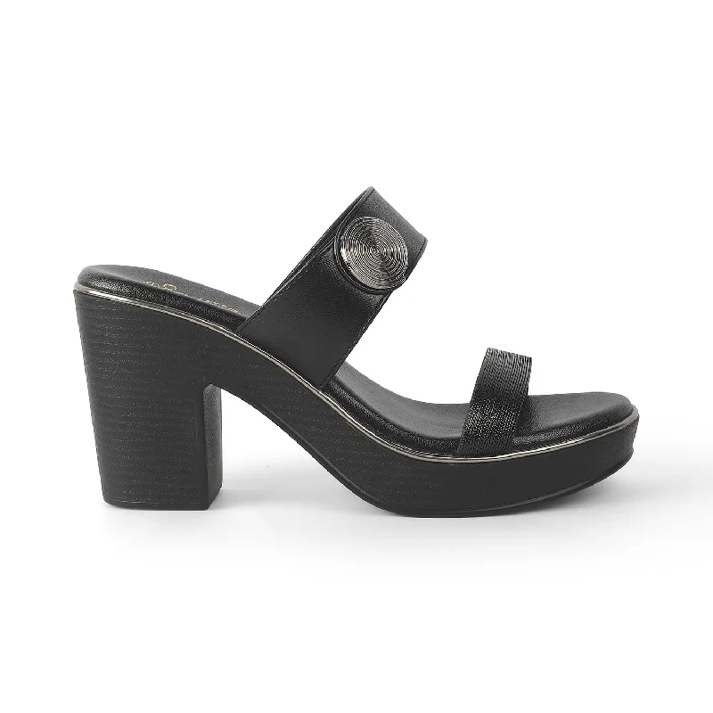 Comfortable sandals for easy trends-Tresmode Tall Black Women's Dress Block Heel Sandals