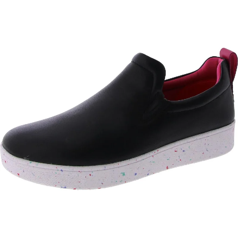 Athletic shoes for evening runs -Fitflop Womens RALLY SPECKLE Leather Flat Slip-On Sneakers