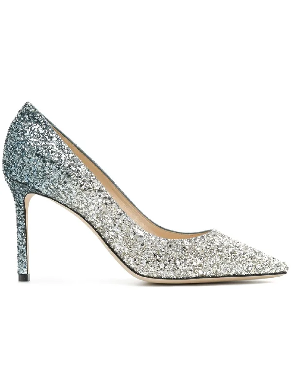 High heels with fast-drying linings -JIMMY CHOO Glittered Leather Pumps - 85mm Stiletto