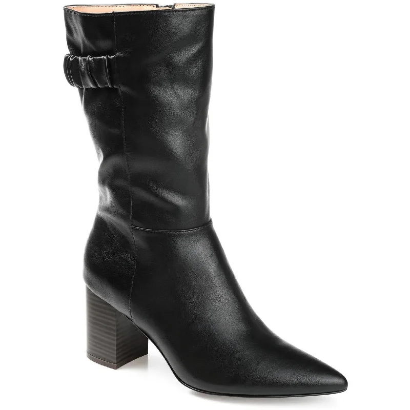 Boots with geometric print -Journee Collection Womens WIlo Faux Leather Padded Insole Mid-Calf Boots