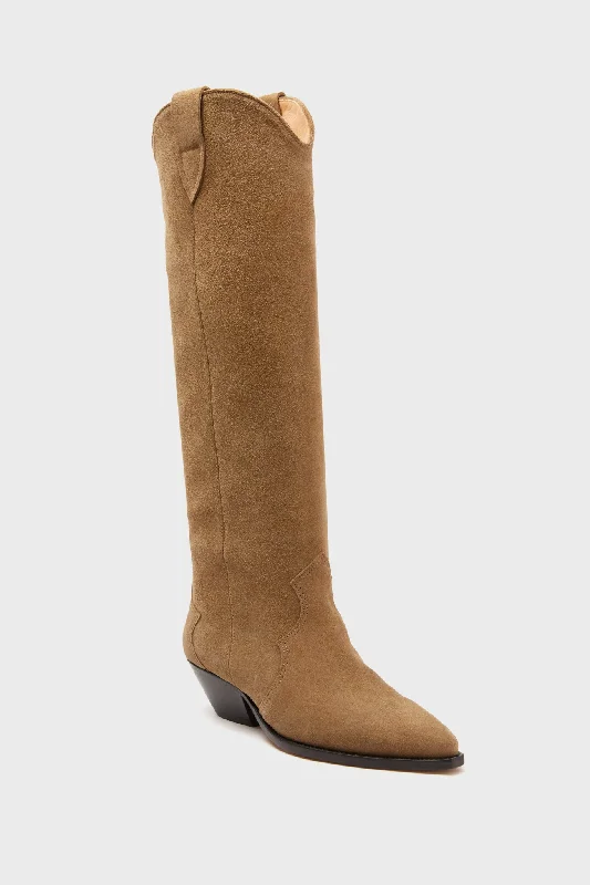 Boots with perforated top -Taupe Denvee Boot