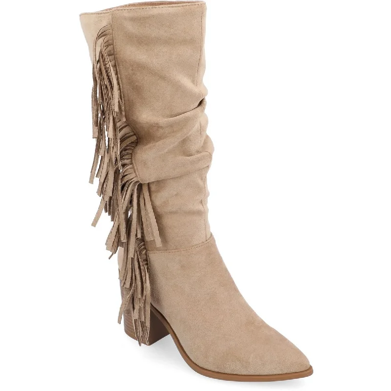 Boots for ethical shoppers -Journee Collection Womens Hartly XWC Faux Suede Cowboy, Western Boots