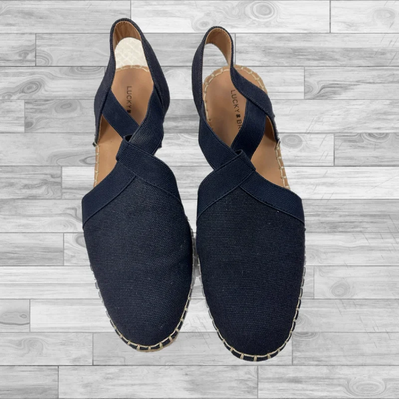 Flats with stylish comfort -Navy Shoes Flats Lucky Brand, Size 8