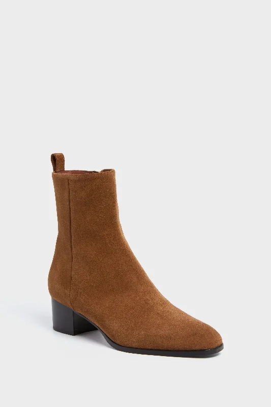 Slip-on boots for simplicity -Tan Crosta Leather L'Irrequieta Boots