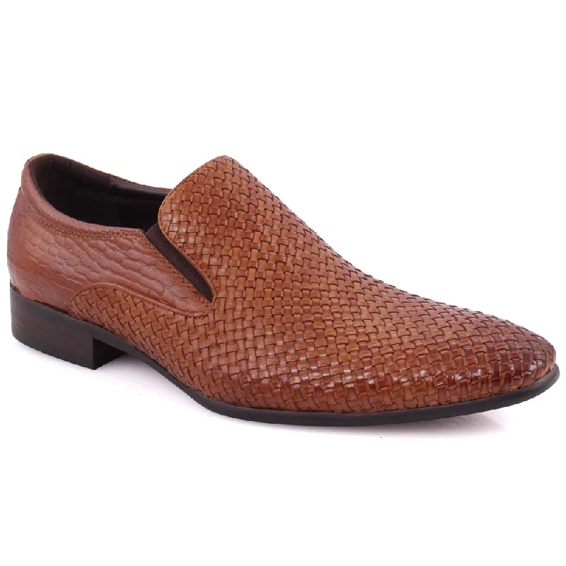 Lightweight loafers for warm strolls-Mens “DARCY” Textured Detailing Evening Loafers