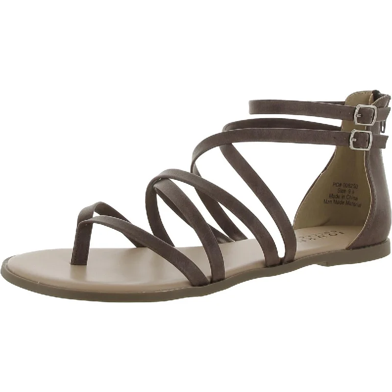 Durable sandals for sandy nights-Journee Collection Womens Faux Leather Thong Sandals