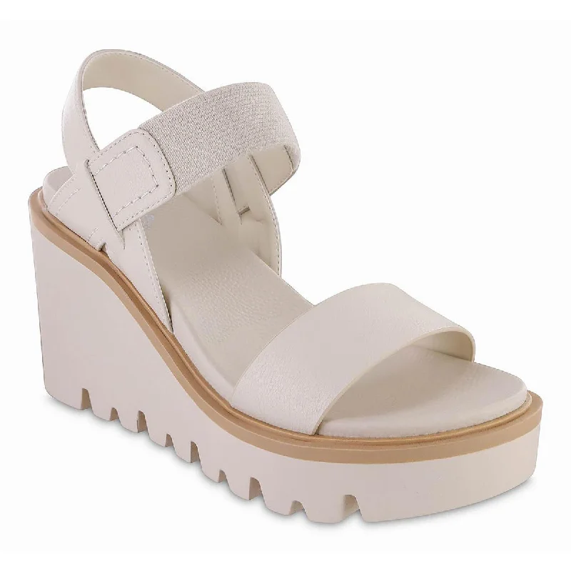 Breathable sandals for airy fun-Mia Womens Ciji Wedges Sandals Open Round Toe Slinga Wedge Sandals