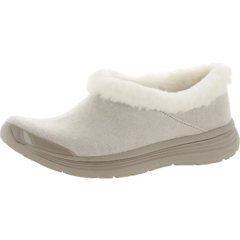 Athletic shoes with subtle stitching -Bzees Womens Snicker Faux Fur Warm Slip-On Sneakers