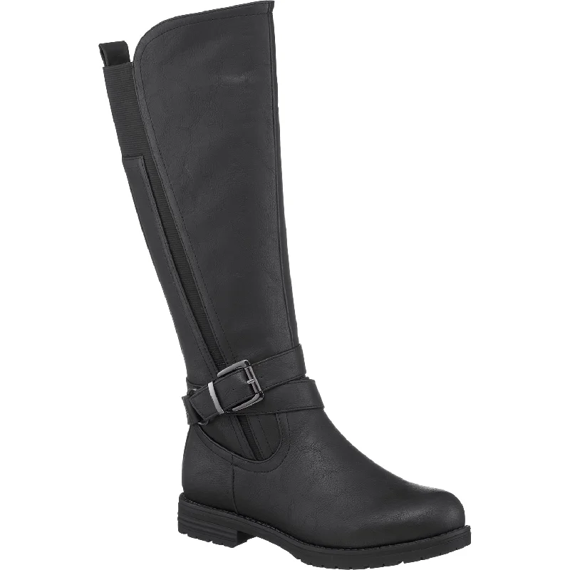 Slip-on boots for busy moms -Aston Black Riding Boots