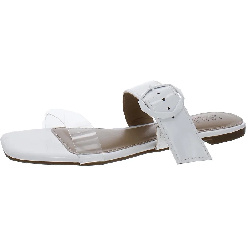 Lightweight sandals for warm fun-Journee Collection Womens Faux Leather Slide Sandals