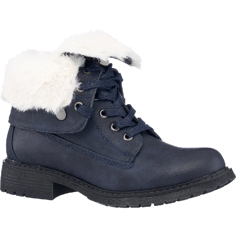 Budget boots for thrift shoppers -Trudie Navy Combat Bootie