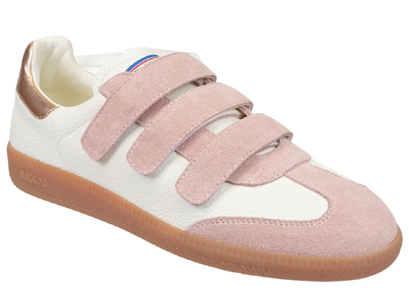 Athletic shoes with stretch fabric -BACK 70 - MIAS in WHITE PINK Sneakers