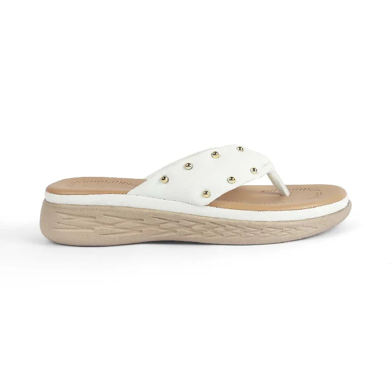 Lightweight sandals for warm fun-Tresmode Haiv White Women's Casual Platform Wedge Sandals