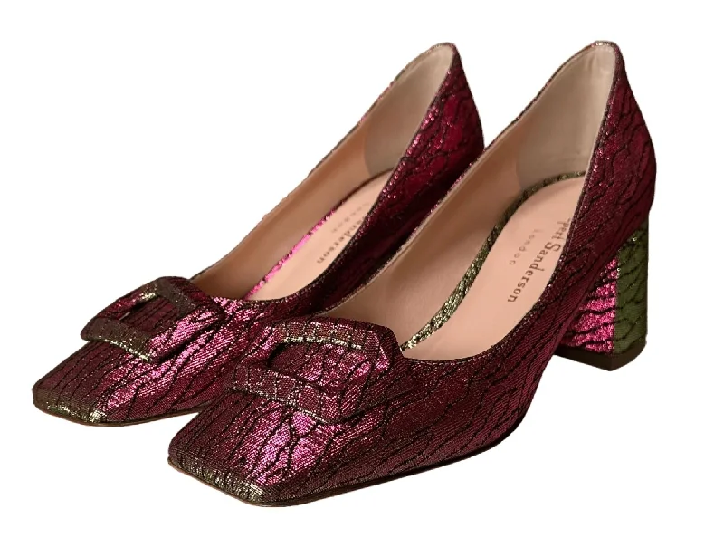 High heels with ornate outsole patterns -Women's Naxos Cubic Pebble Pump In Ocean Lurex Multi Pink