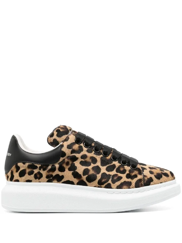 Athletic shoes for pro training -ALEXANDER MCQUEEN Oversized Leopard Print Sneakers for Women