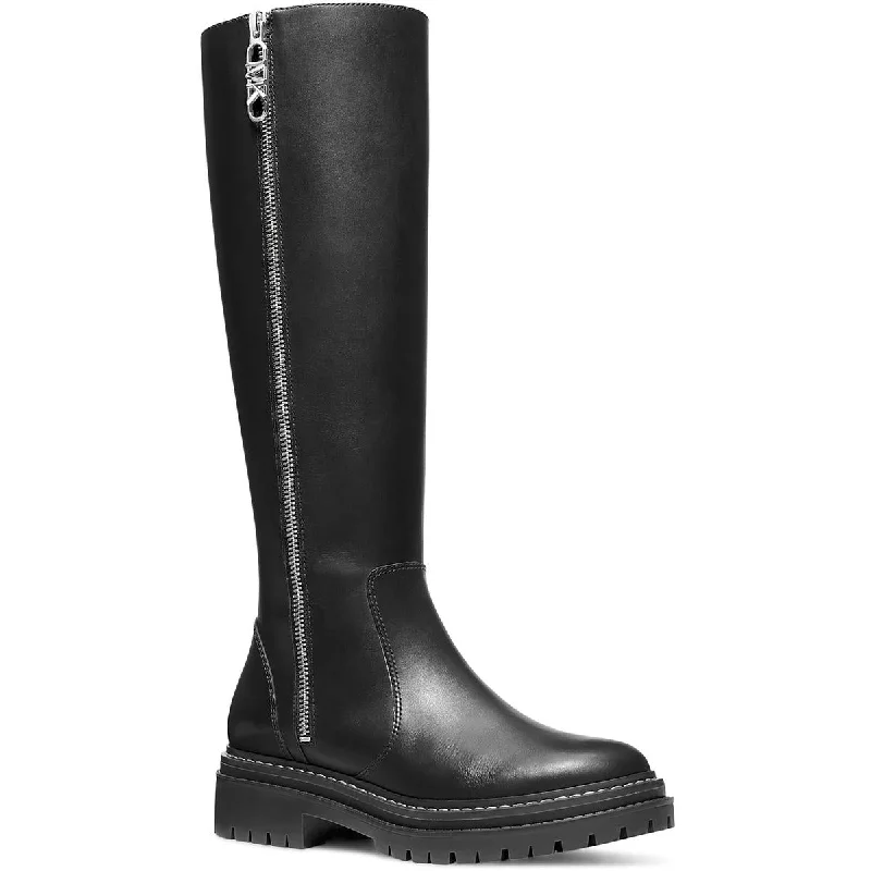 Designer boots for runway looks -MICHAEL Michael Kors Womens REGAN BOOT Faux Leather Side Zipper Knee-High Boots