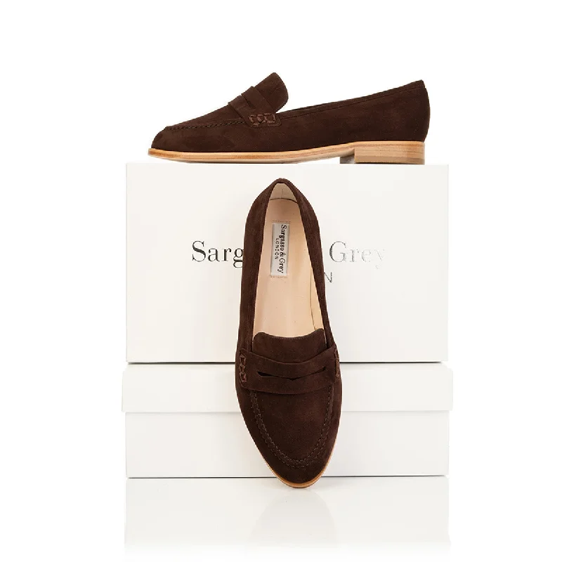 Lightweight loafers for hot walks-Sylvie Extra-Wide Fit Loafers  - Brown Suede