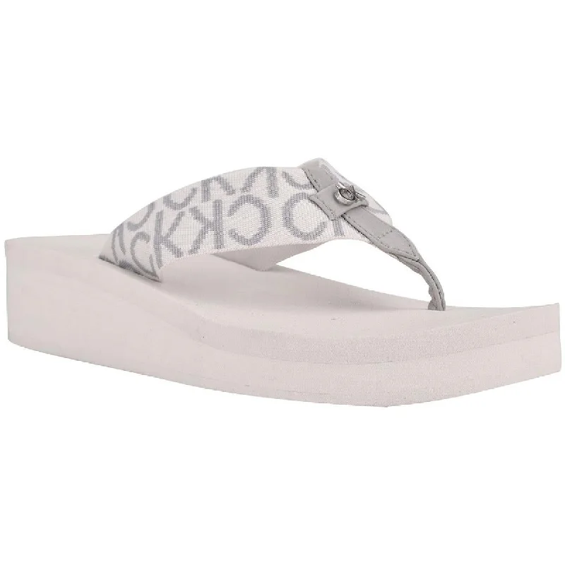 Premium sandals for stylish fun-Calvin Klein Womens Meena Logo Thong Slide Sandals