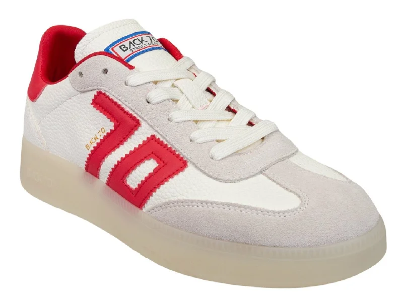 Athletic shoes with adjustable laces -BACK 70 - BOSTON 2502 in WHITE RED Sneakers