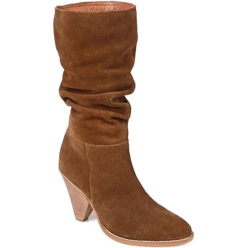 Boots with quirky prints -Journee Signature Womens SYRINN Faux Suede Mid-Calf Boots