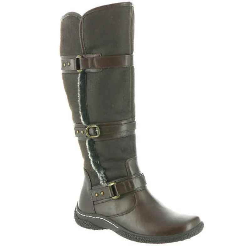 Boots for cold climate warmth -Wanderlust Womens Gabriella 2 Faux Fur Lined Faux Leather Knee-High Boots