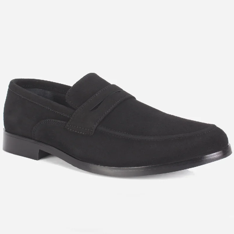 Trendy loafers for winter hikes-Mens "NAIMAR" Leather Slide In Loafers Shoes