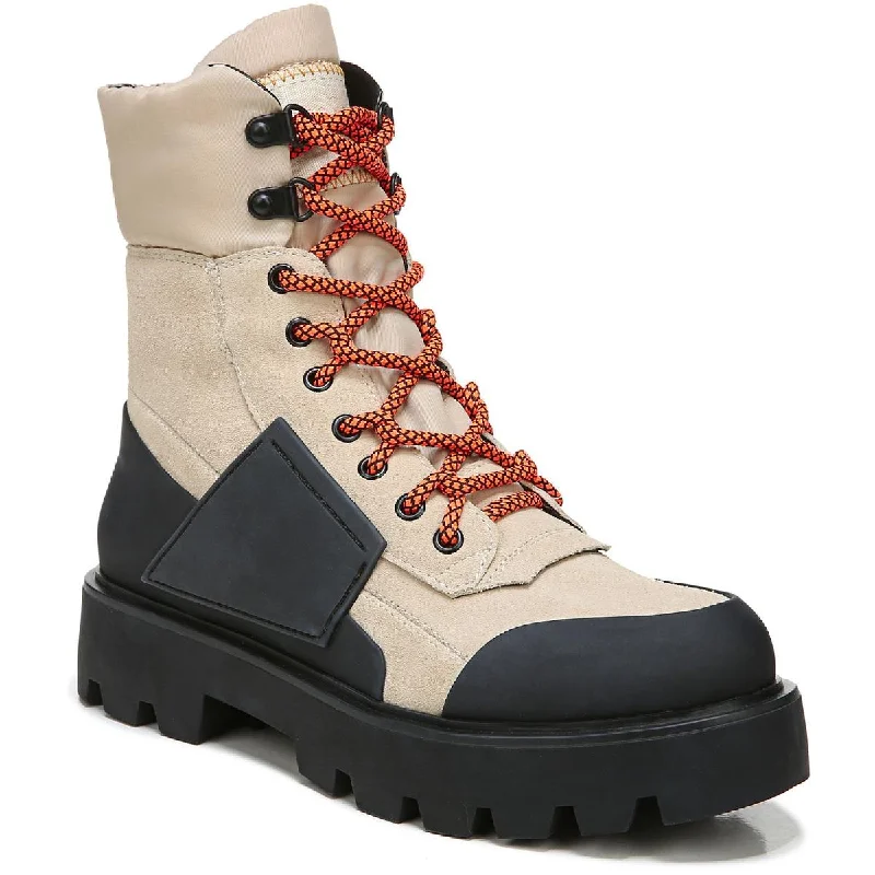 Boots with perforated top -Franco Sarto Womens Balinhike Leather Lugged Sole Hiking Boots