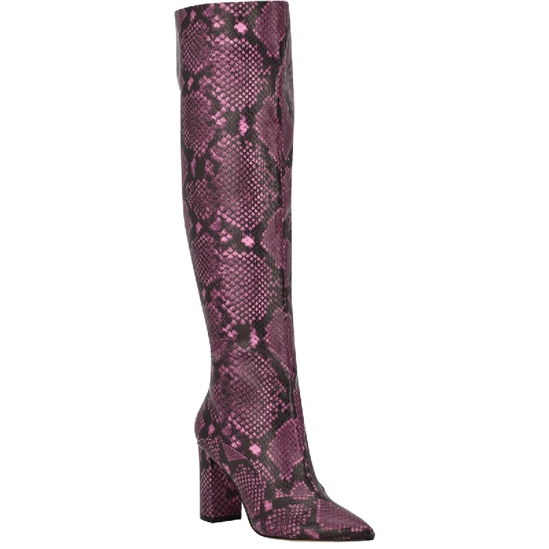 Bright boots for statement looks -Guess Womens GWLADIE BLOCK HEEL PO;INTED TOE Mid-Calf Boots