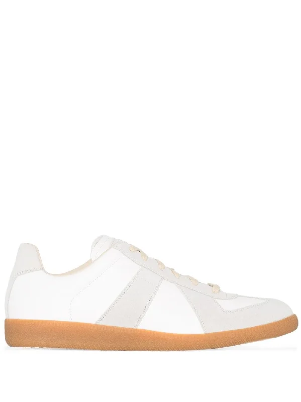 Athletic shoes with retro colors -MAISON MARGIELA Low-Top Replica Leather Sneakers