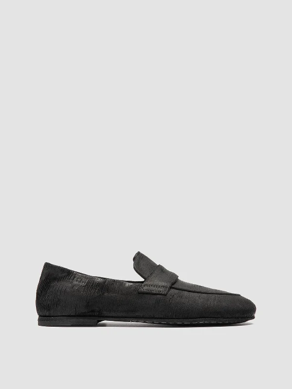 Lightweight loafers for warm trips-BLAIR DD 001 - Black Leather Penny Loafers