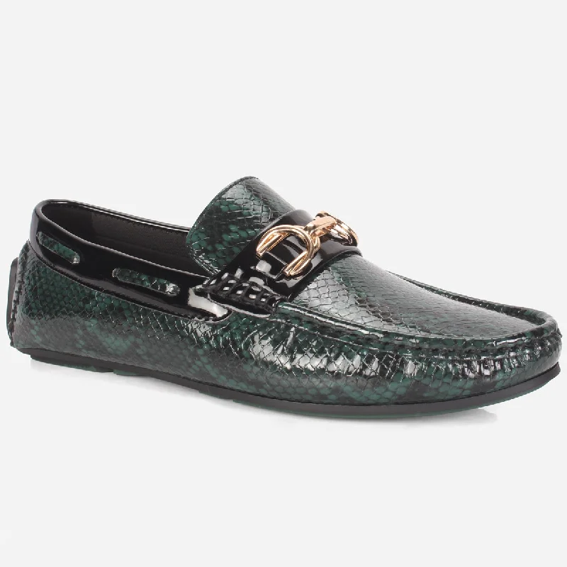 Cushioned loafers for heel relief-Mens "MARTIN" Textured Slide-in Loafers Shoes