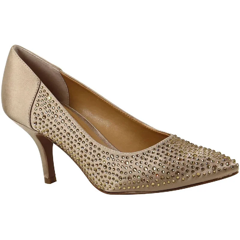 High heels with chic outsole details -J. Renee Womens Rishna Rhinestones Kitten Heel Pumps