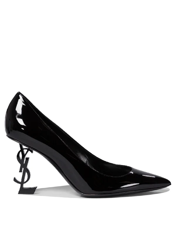 High heels with pliable upper fabrics -SAINT LAURENT Classic Opyum Pumps with Iconic Logo