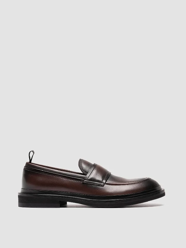 Premium loafers for classy trips-MAJOR 003 - Brown Leather Penny Loafers