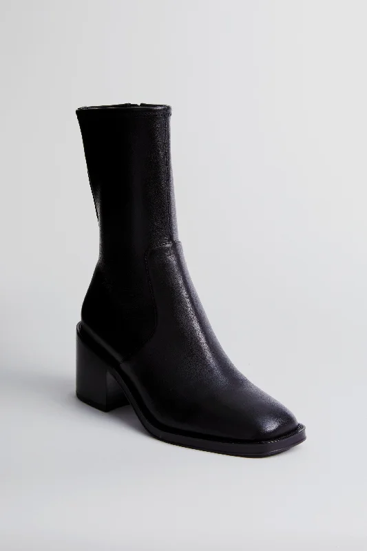 Boots with firm cushion -Black Stretch Nappa Nolan Boots