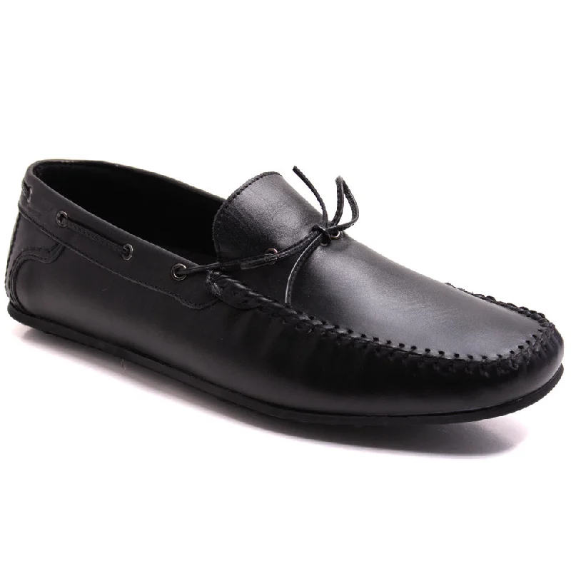 Breathable loafers for hot strolls-Mens ‘Derak’ Leather Loafers Shoes