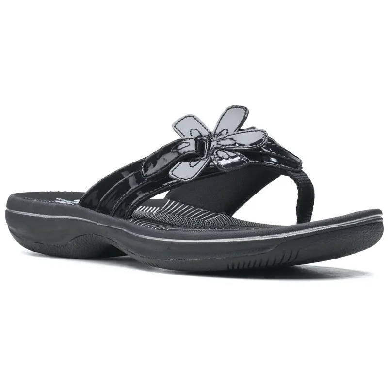 Premium sandals for coastal hikes-Cloudsteppers by Clarks Womens Slip On Wedge Thong Sandals