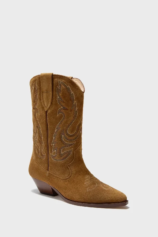 Casual boots for weekend trips -Sepia Embroidered Duerto Boots