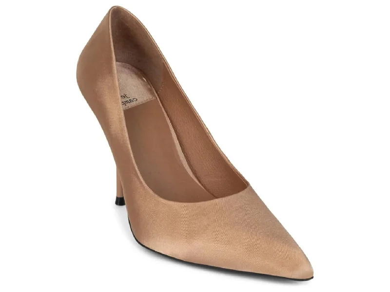 High heels with resilient outsole builds -Jeffrey Campbell: Satisfied in Lt Beige Satin