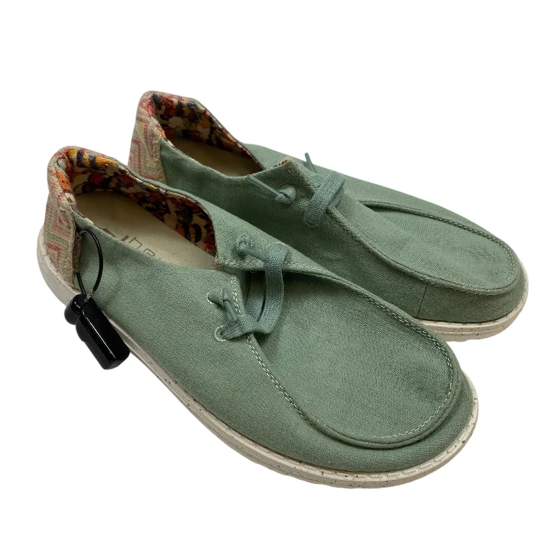 Flats with padded comfort -Shoes Flats By Hey Dude In Green, Size: 7