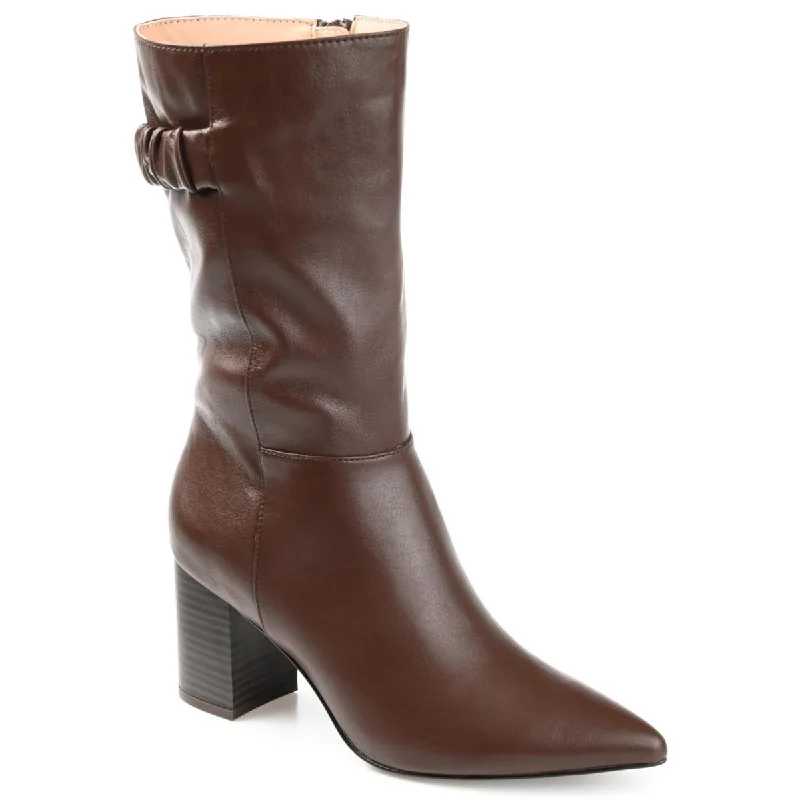 Boots for calm vibes -Journee Collection Womens Wilo Faux Leather Pointed Toe Mid-Calf Boots