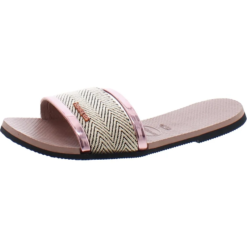 Lightweight sandals for sunny hikes-Havaianas Womens Laceless Woven Slide Sandals