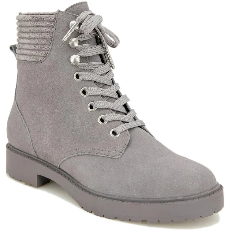 Boots with wet weather soles -Splendid Womens Sadie Suede Almond Toe Combat & Lace-up Boots