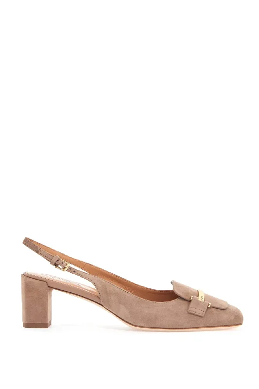 High heels with subtle heel padding -TOD'S Goat Leather Pumps with Gold Bar