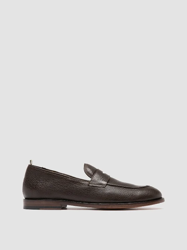 Lightweight loafers for hot trips-OPERA 001 - Brown Leather Penny Loafers